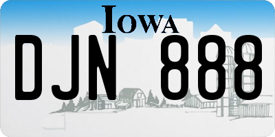 IA license plate DJN888