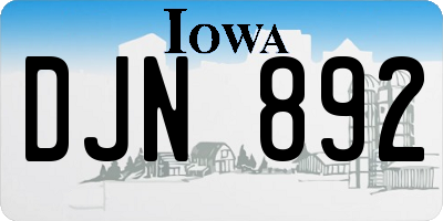 IA license plate DJN892