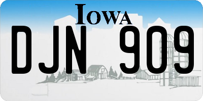 IA license plate DJN909
