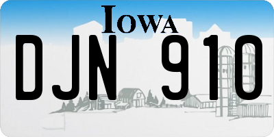 IA license plate DJN910