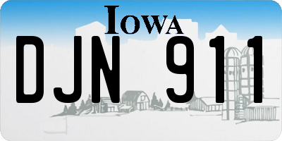 IA license plate DJN911