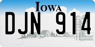 IA license plate DJN914
