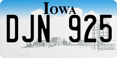 IA license plate DJN925