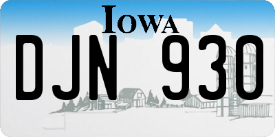 IA license plate DJN930