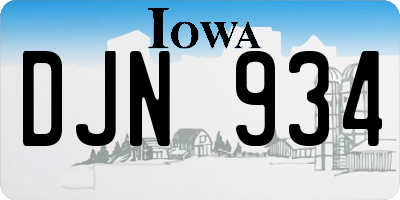 IA license plate DJN934