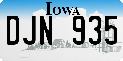 IA license plate DJN935