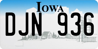IA license plate DJN936
