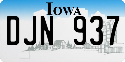 IA license plate DJN937