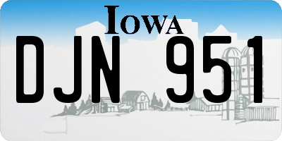 IA license plate DJN951