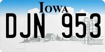IA license plate DJN953