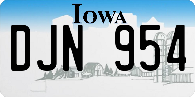 IA license plate DJN954
