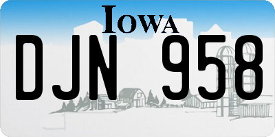 IA license plate DJN958
