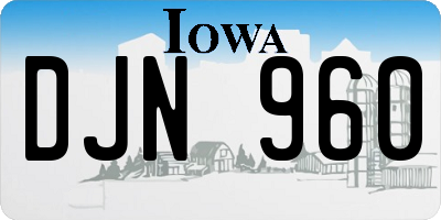 IA license plate DJN960