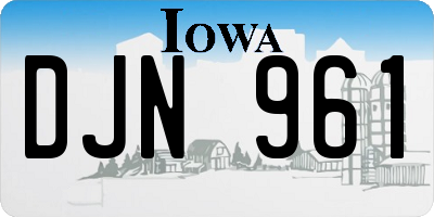 IA license plate DJN961