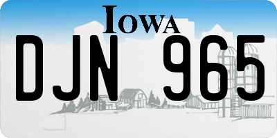 IA license plate DJN965