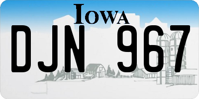 IA license plate DJN967