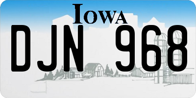 IA license plate DJN968