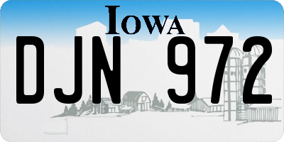 IA license plate DJN972