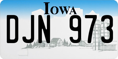 IA license plate DJN973