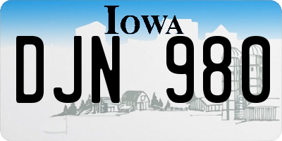 IA license plate DJN980