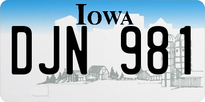 IA license plate DJN981