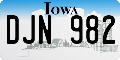 IA license plate DJN982