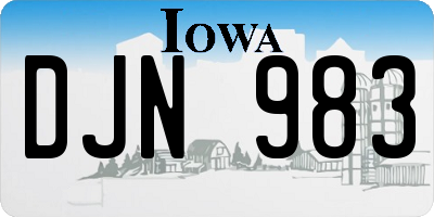 IA license plate DJN983
