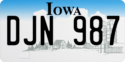IA license plate DJN987