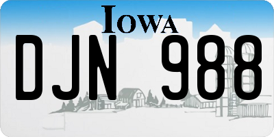 IA license plate DJN988