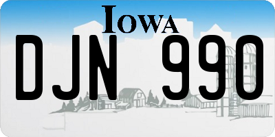 IA license plate DJN990