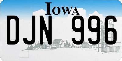 IA license plate DJN996