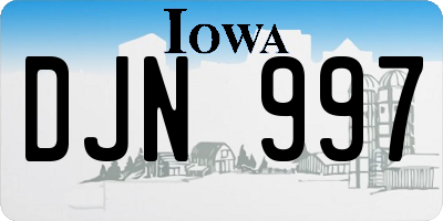 IA license plate DJN997