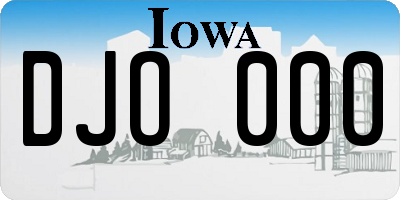 IA license plate DJO000
