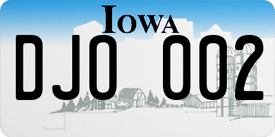 IA license plate DJO002