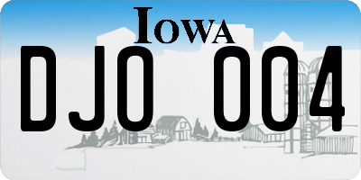IA license plate DJO004