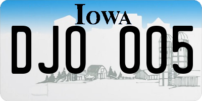 IA license plate DJO005