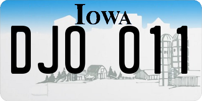 IA license plate DJO011