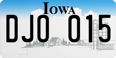IA license plate DJO015