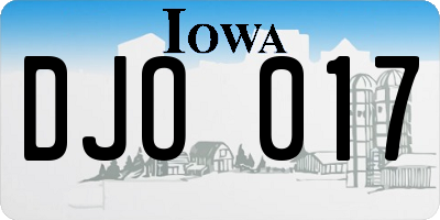 IA license plate DJO017