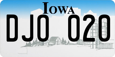 IA license plate DJO020