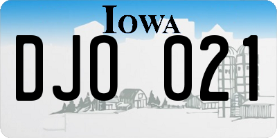 IA license plate DJO021