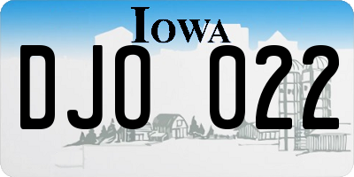 IA license plate DJO022