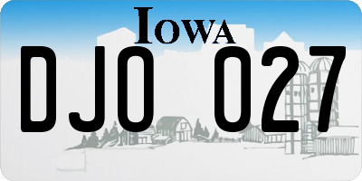 IA license plate DJO027