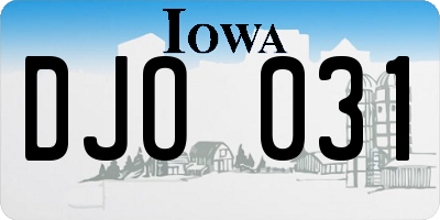 IA license plate DJO031