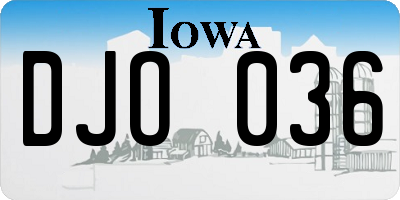 IA license plate DJO036