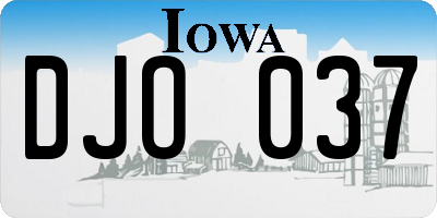 IA license plate DJO037
