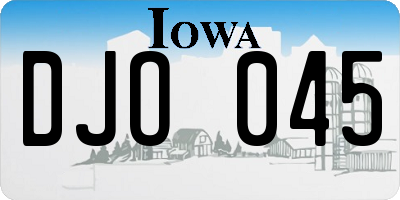 IA license plate DJO045