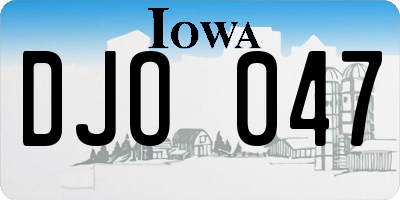 IA license plate DJO047