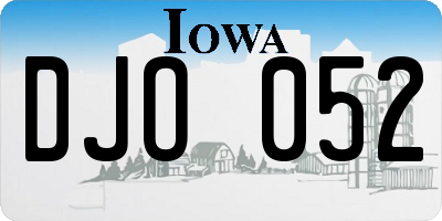 IA license plate DJO052
