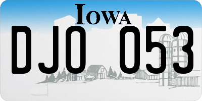IA license plate DJO053